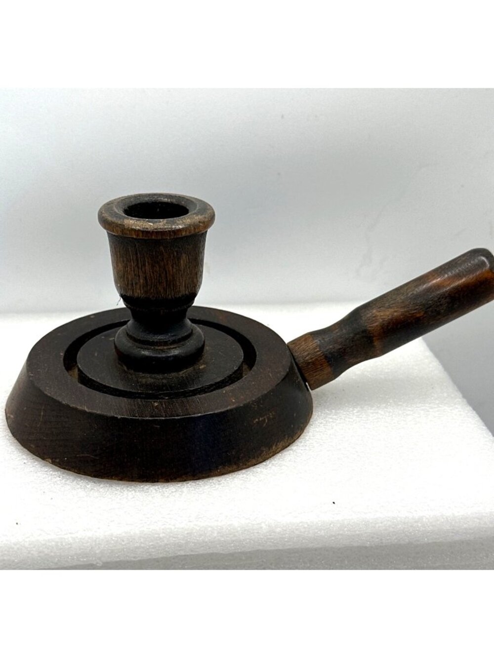 Vintage Wood Candle Holders Mid Century Colonial Style Chambersticks Granny - Picture 3 of 11